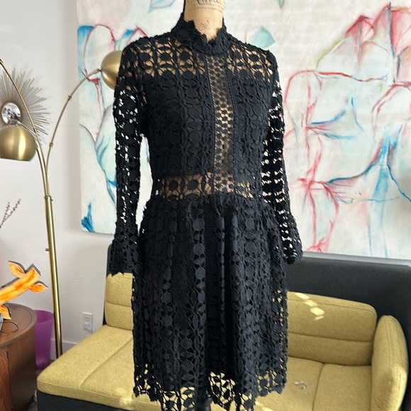 Eilly Bazar Dresses & Skirts - 🖤🖤🖤Eilly Bazar black dress  crochet large cocktail boho chic